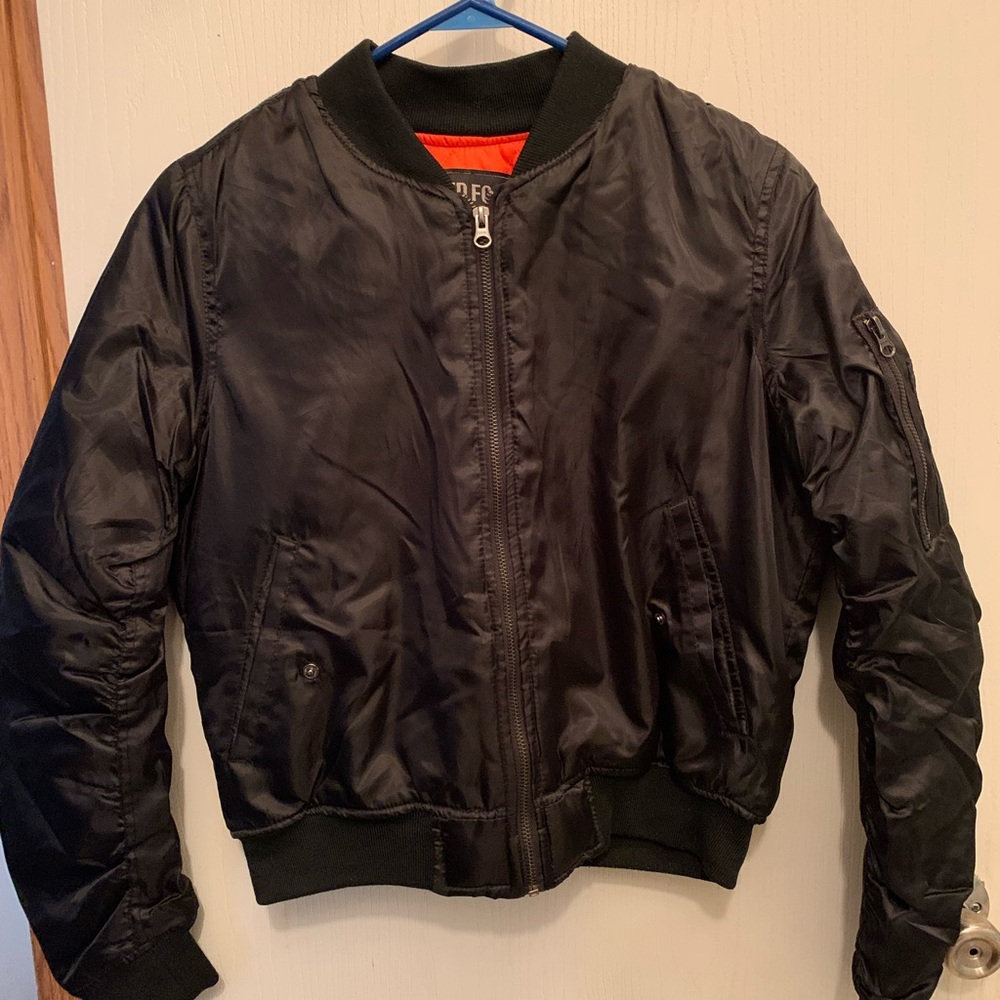 Long Sleeve Black Bomber Jacket
